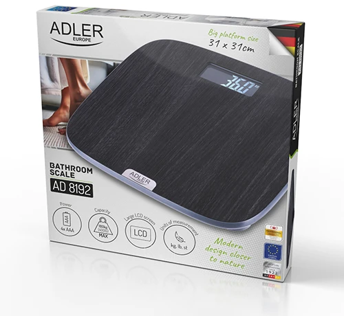 Virtuvinės svarstyklės Adler vonios svarstyklės | AD 8192 | Didžiausias svoris (keliamoji galia) 180 kg | Tikslumas 100 g | Pilkas