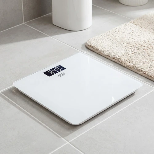 Virtuvinės svarstyklės AD 8194 baltos vonios svarstyklės su USB-C jungtimi, įkraunamos, 180 kg, 100 g tikslumas