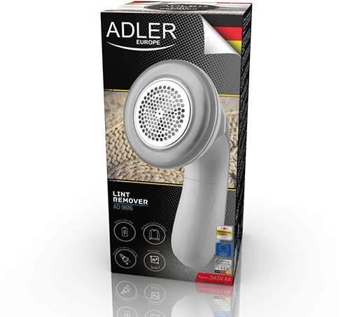 Adler | Pūkų valiklis | AD 9616 | AA baterijos | Baltas