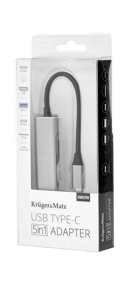 Kruger & Matz Adapteris (HUB) C tipo USB į HDMI / USB 3.0 / SD / MicroSD / C