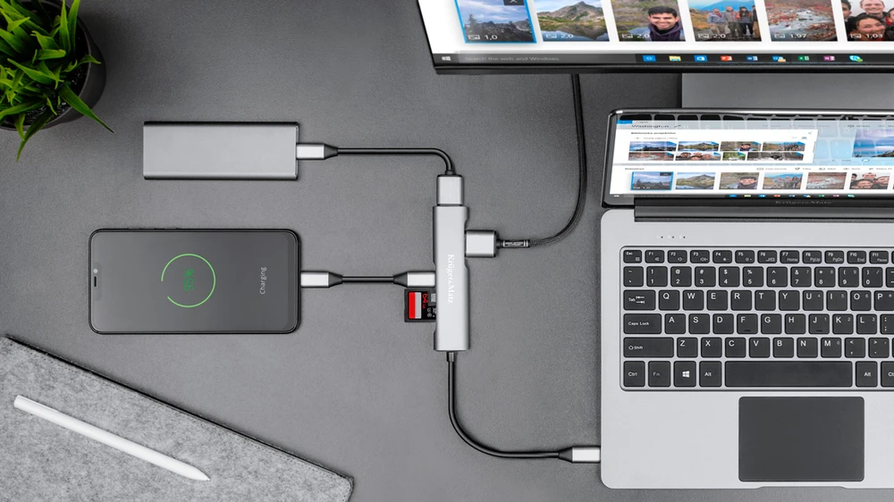 Kruger & Matz Adapteris (HUB) C tipo USB į HDMI / USB 3.0 / SD / MicroSD / C