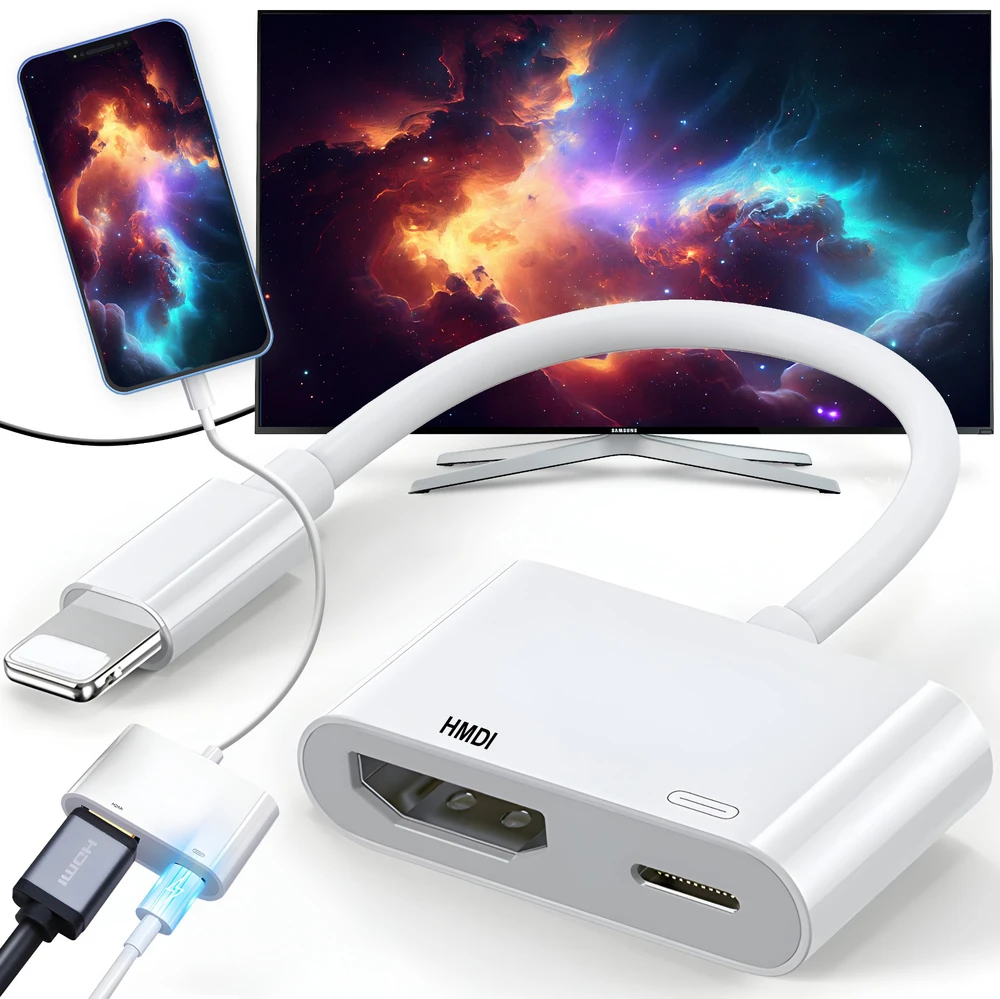 Adapteris su apšvietimo jungtimi į HDMI AV