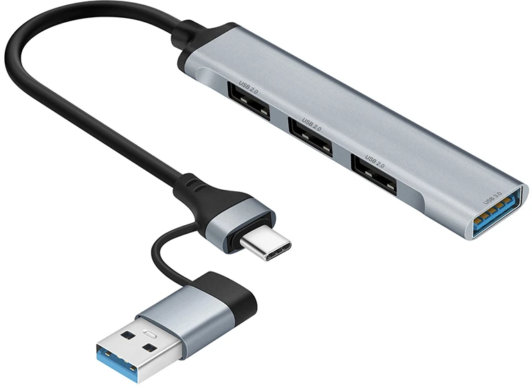 ADAPTERIS TRACER A-4, USB C tipo į USB-A, 4x USB-A