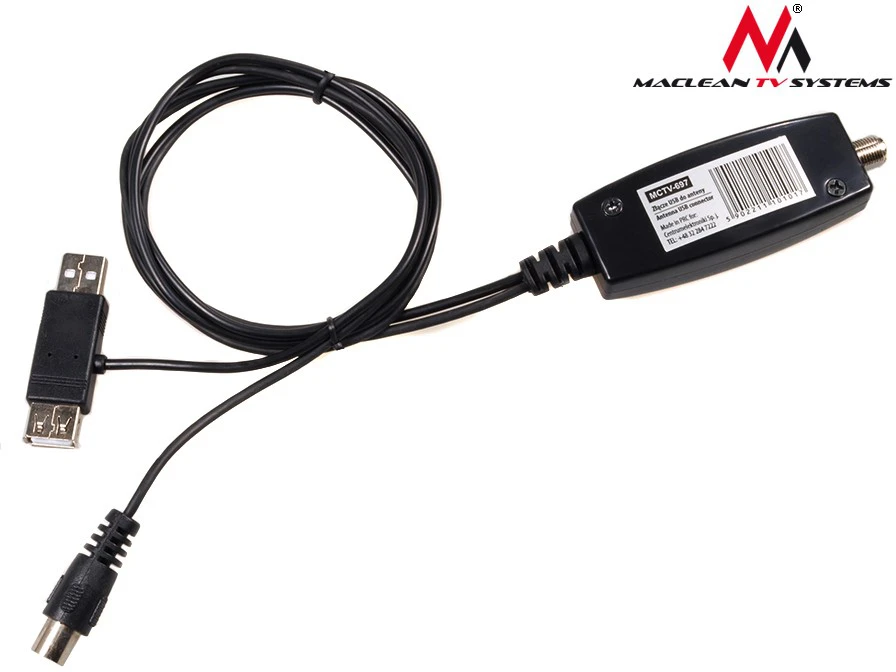 MACLEAN MCTV-697 Maclean MCTV-697 adapteris USB maitinimo šaltinis prie DVB-T antenos