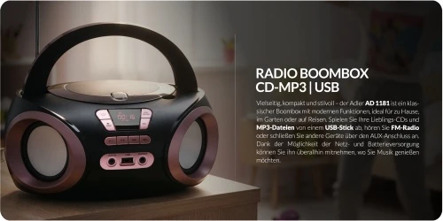 ADLER AD 1181bc - CD/MP3 grotuvas (magnetofonas)