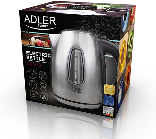 Adler | Virdulys | AD 1223 | Standard | 2200 W | 1.7 L | Nerūdijantis plienas | 360° rotational base | Nerūdijantis plienas
