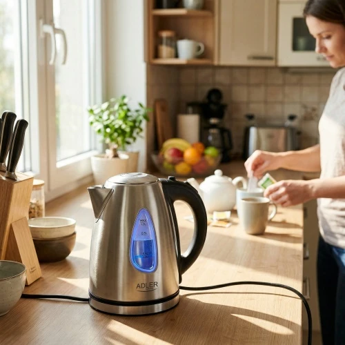 Adler | Virdulys | AD 1223 | Standard | 2200 W | 1.7 L | Nerūdijantis plienas | 360° rotational base | Nerūdijantis plienas