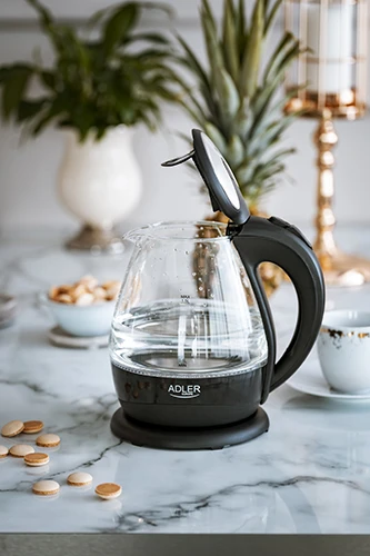 Adler | Virdulys | AD 1224 | Standard | 2000 W | 1.5 L | Glass | 360° rotational base | Juodas