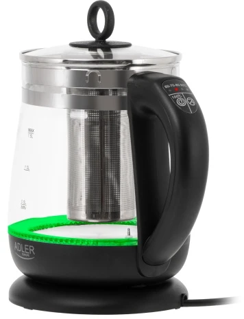 Adler | Virdulys | AD 1299 | Electric | 2200 W | 1.5 L | Glass | 360° rotational base | Juodas