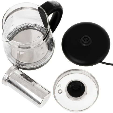 Adler | Virdulys | AD 1299 | Electric | 2200 W | 1.5 L | Glass | 360° rotational base | Juodas
