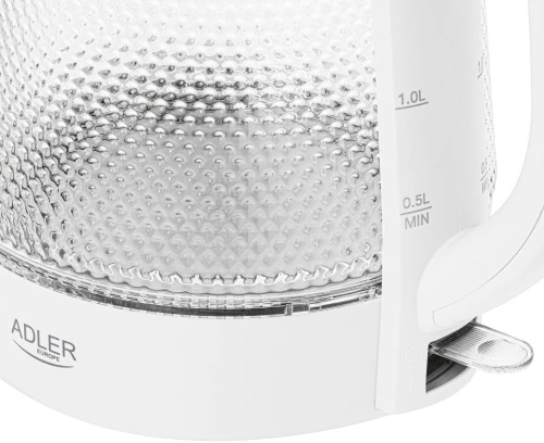 Adler AD 1306 Elektrinis virdulys stiklinis | talpa 1,8 l | pašvietimas led