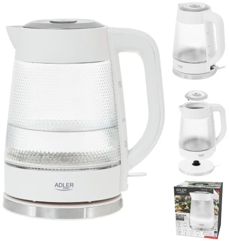 Adler AD 1306 Elektrinis virdulys stiklinis | talpa 1,8 l | pašvietimas led