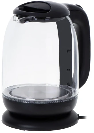 Adler AD 1311 juodas Elektrinis virdulys stiklinis 1,7 l, 2200 w, pašvietimas led, obrotowa podstawa 360°, automatyczne wyłączanie