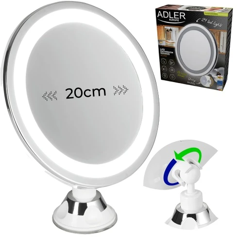 Adler | Vonios veidrodis | AD 2168 | 20 cm | LED veidrodis | Baltas