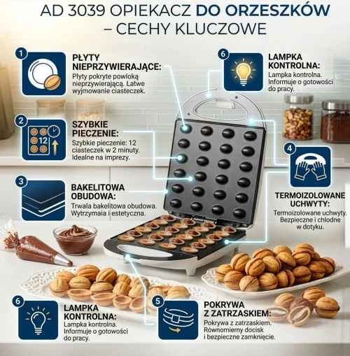 Riešutukų keptuvė AD 3039 (24 vnt.) XL