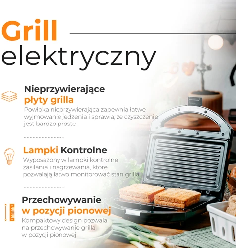 Adler Electric grill | AD 3068 | Electric Grilis | 750 W | Juodas