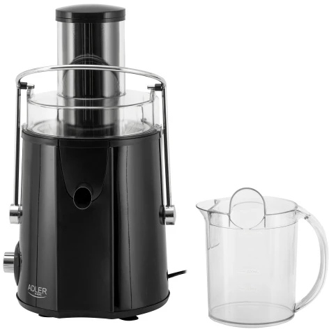 Adler AD 4133 Sulčiaspaudė 1000 w, galingumas maksymalna 2000 w, 2 prędkości, otwór 75 mm, sitko ze stali nierdzewnej, dzbanek 1 l, indas na miąższ 2 l, bez bpa