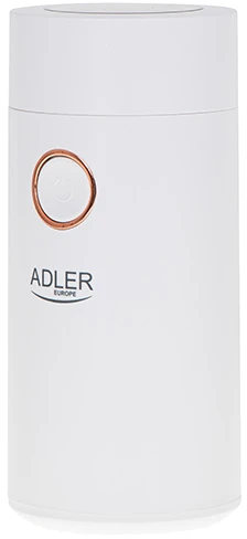 Kavamalė Adler | Kavos malūnėlis | AD4446wg | 150 W | Kavos pupelių talpa 75 g | Dangčio apsauginis jungiklis | Baltas