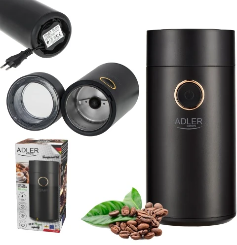 Kavamalė Adler | Kavos malūnas | AD 4446bg | 150 W | Kavos pupelių talpa 75 g | Juodas