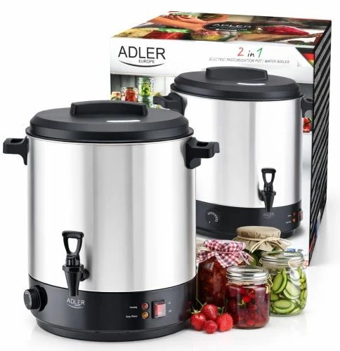 Adler AD 4538 Elektrinis pasterizavimo prikas 28 l | virimo aparatas | stiklainiams, sultims ir gėrimams | temperatūros reguliavimas 30–110 °C