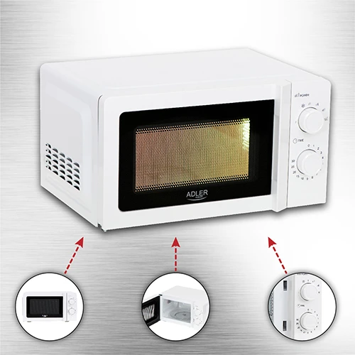 Adler | Mikrobangų krosnelė | AD 6205 | Laisvai stovintis | 700 W | Baltas