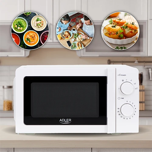Adler | Mikrobangų krosnelė | AD 6205 | Laisvai stovintis | 700 W | Baltas