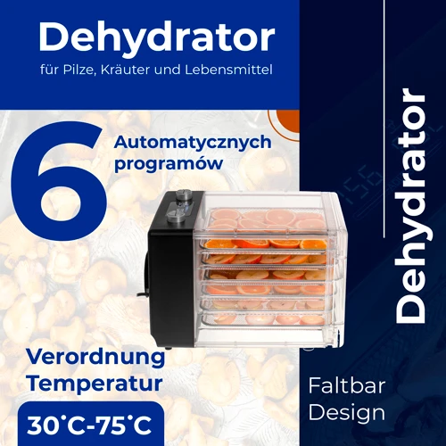 Adler | Maisto džiovyklė | AD 6660 | Galia 600 W | Dėklių skaičius 6 | Integruotas laikmatis | Juodas