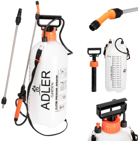 Adler AD 6809 Rankinis slėginis purkštuvas | 8 l | 125 cm žarna