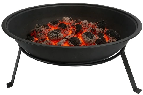 Adler AD 6818 Lauko židinys 55 cm su grotelėmis, plieno židinys malkoms ir briketams, atsparumas iki 500°C,