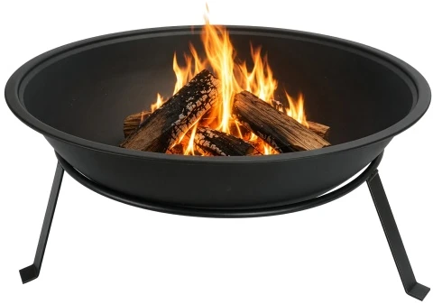 Adler AD 6818 Lauko židinys 55 cm su grotelėmis, plieno židinys malkoms ir briketams, atsparumas iki 500°C,