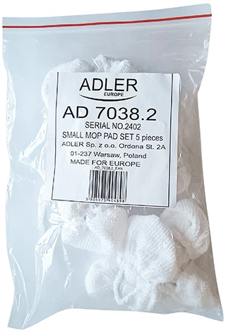 Adler AD 7038.2 Ściereczki zapasowe 5x mała ściereczka