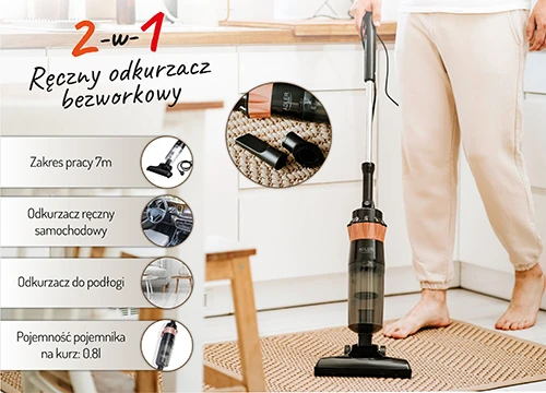 Dulkių siurblys Adler | Vacuum Cleaner | AD 7049 | Corded operating | Handstick/Handheld | 800 W | Juodas | Garantija 24 mėn.