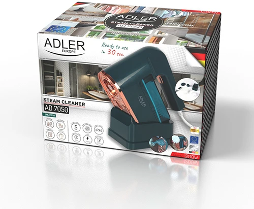 Adler | Garinis valytuvas | AD 7050 | Power 1200 W | Steam pressure 3.5 bar | Vanduo tank capacity 0.12 L | Žalias/Mėlyna