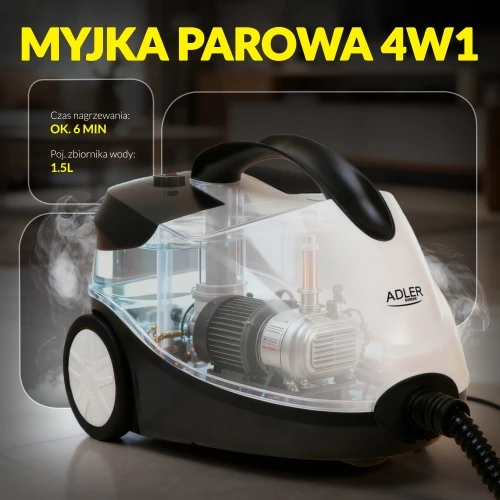 Adler AD 7070 4 viename garinis valytuvas | garinė šluota | apmušalų valiklis | langų valiklis |