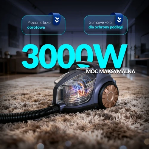 „Adler Cyclone“ dulkių siurblys | AD 7076 | Be maišelio | Galia 3000 W | Dulkių talpa 3,5 l | Violetinis