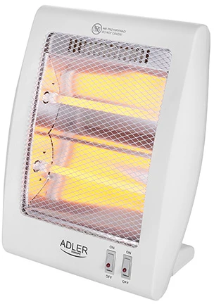 Adler | Šildytuvas | AD 7709 | Halogeninis šildytuvas | 800 W | Galios lygių skaičius 2 | Baltas