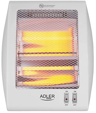 Adler | Šildytuvas | AD 7709 | Halogeninis šildytuvas | 800 W | Galios lygių skaičius 2 | Baltas