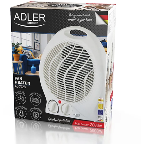 Adler | Heater | AD 7728 | Fan Heater | 2000 W | Number of power levels 2 | Baltas