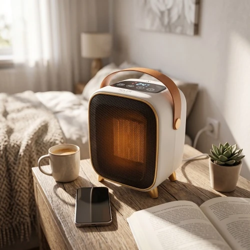 Adler AD 7762 Keraminis šildytuvas su ventiliatoriumi 1000 W, elektrinis šildytuvas su LED, 2 šildymo lygiai 700/1000 W, laikmatis iki 12 h, termostatas 15–45 °C, šalto oro pūtimas