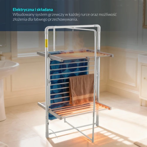 Adler | Foldable Electric Clothes Dryer | AD 7829 | 300 W | Sidabrinis/Baltas