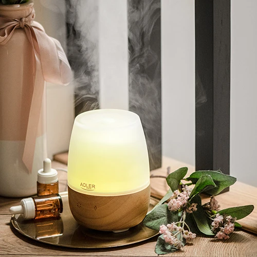 Drėkintuvas Adler | Ultragarsinis aromatų difuzorius | AD 7967 | Ultragarsinis | Tinka kambariams iki 25 m² | Brownas/Baltas