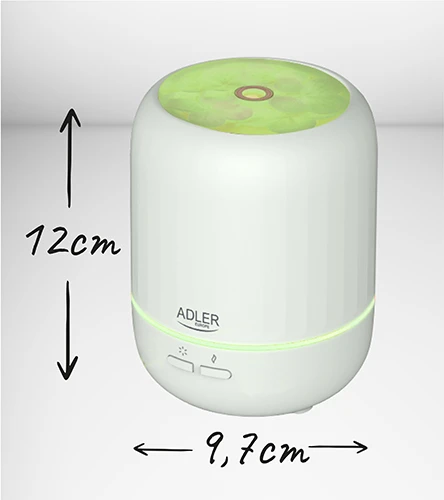 Drėkintuvas Adler | Ultragarsinis aromato difuzorius 3in1 | AD 7968 | Ultragarsinis | Tinka kambariams iki 25 m² | Baltas