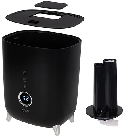 Adler | AD 7972 | Drėkintuvas | 23 W | Vanduo bako talpa 4 L | Tinka kambariams iki 35 m² | Ultragarsinis | Drėkinimo pajėgumas 150-300 ml/val | Juodas