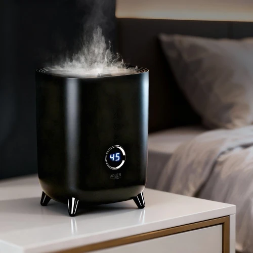 Adler | AD 7972 | Drėkintuvas | 23 W | Vanduo bako talpa 4 L | Tinka kambariams iki 35 m² | Ultragarsinis | Drėkinimo pajėgumas 150-300 ml/val | Juodas