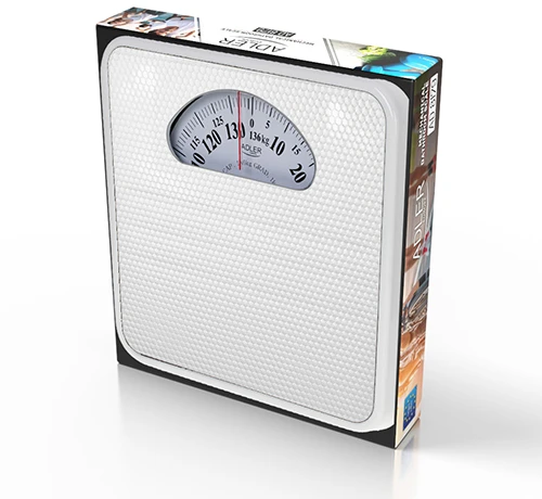 Virtuvinės svarstyklės Adler | Mechaninės vonios svarstyklės | AD 8179w | Didžiausias svoris (keliamoji galia) 136 kg | Tikslumas 1000 g | Baltas
