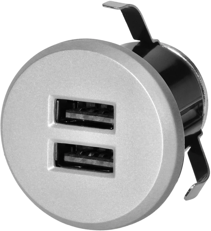 Orno Įkroviklis 2XUSB 3.4A įkroviklis, įleidžiamas, sidabrinis