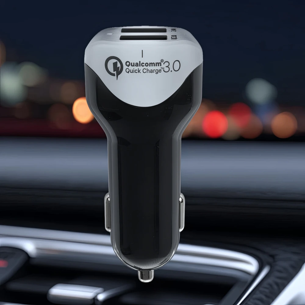 MACLEAN MCE157 Maclean MCE157 Automobilinis pakrovėjas max4,8A 2xUSB Qualcomm QC QC 3.0 plus 1,5m sidabrinis