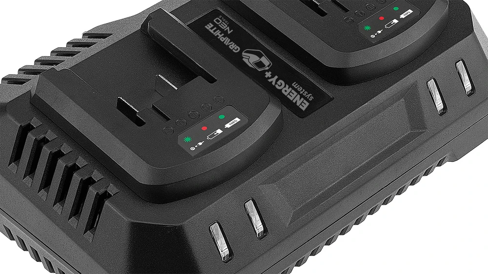 Graphite Įkroviklis Dvigubas įkroviklis „Energy+“ baterijoms