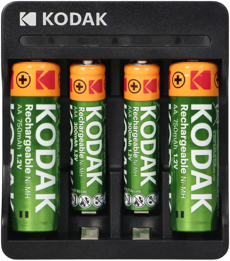 Ładowarka Įkroviklis „Kodak“ USB įkroviklis, 2xAA ir 2xAAA + 2 vnt. AA 700mAh įkraunamų baterijų ir 2 vnt. AAA 350mAh įkraunamų baterijų