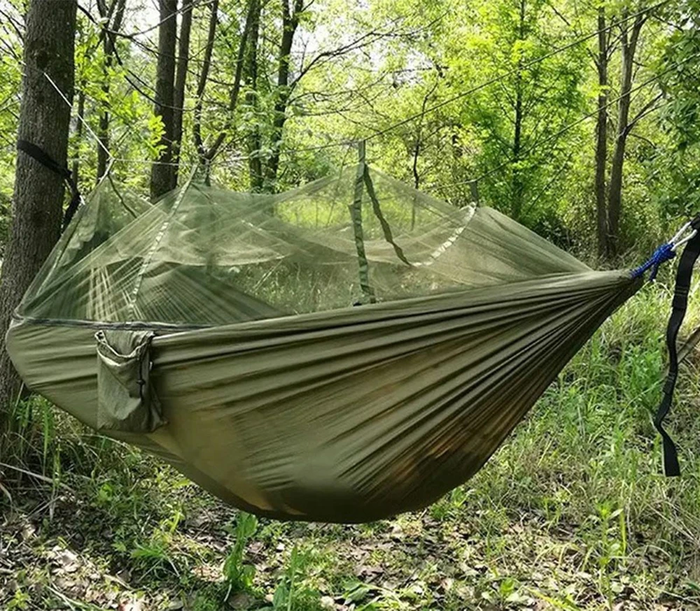 Aptel Hamakas su tinkleliu nuo vabzdžių ACTIVE SUMMER CAMOUFLAGE 260x140cm 200kg